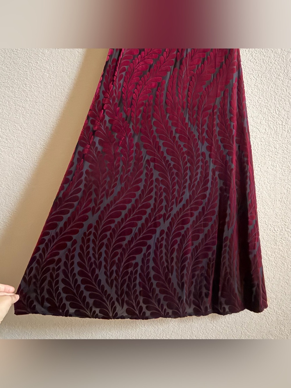 Taylor Womens Velvet Burnout Midi Dress Size 12 Whimsigoth Fairy Grunge Witchy - Picture 4 of 9